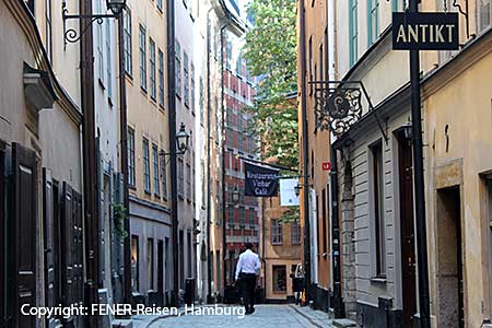 Gasse in der Altstadt Stockholms