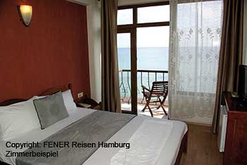 Zimmerbeispiel des Hotel Antik in Sinop an der Türkischen Schwarzmeerküste